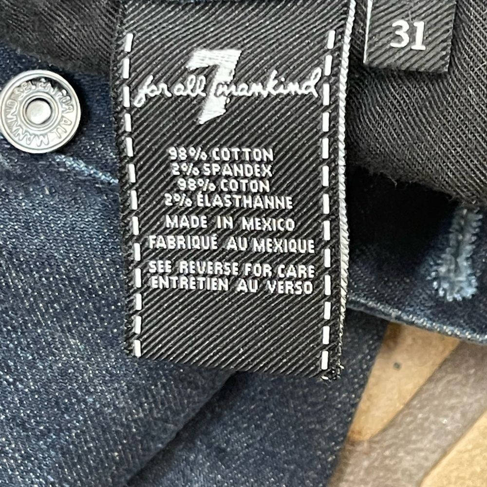 7 For All Mankind Men's Button Fly Rhigby Dark Wash Blue Jeans Size 31 - Picture 7 of 8